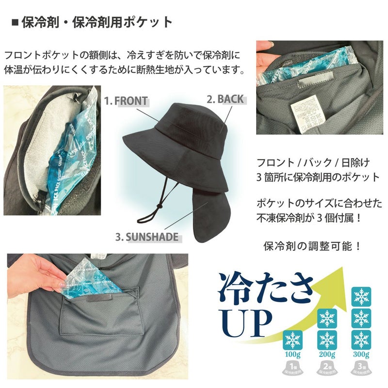 保冷剤ポケット 極寒保冷帽子