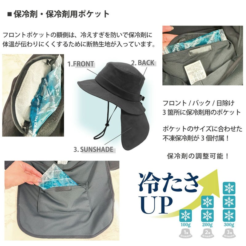 保冷剤ポケット 極寒保冷帽子